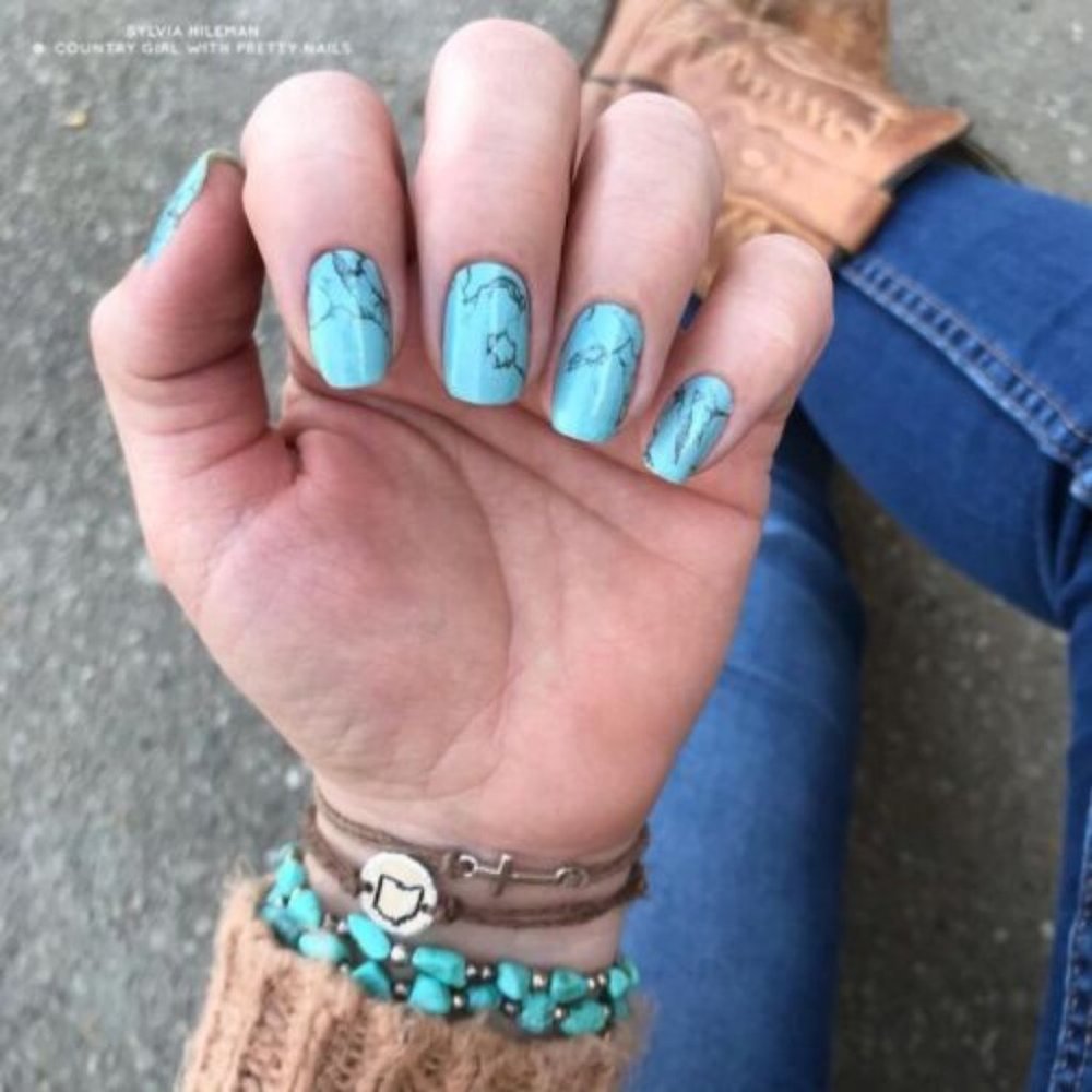 Color Street 100% Nail Polish Strips Mojave Turquoise Retired RARE